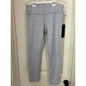KYODAN WOMENS LEGGINGS SIZE LARGE NWT GRAY WHITE HERRINGBONE PATTERN